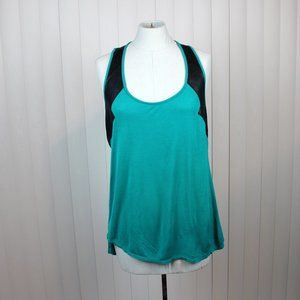 Xhilaration Teal and Black Racerback Tank Top Size Juniors Large